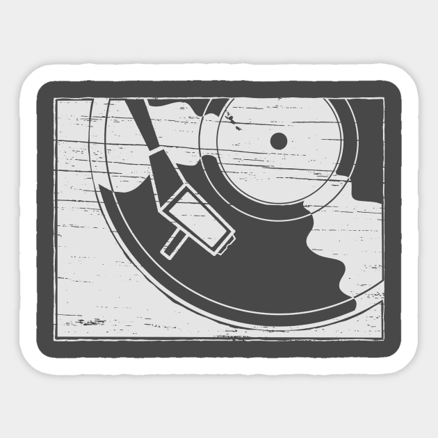 turntable negative space design for sound fans Sticker by croquis design